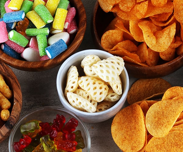 A range of textural snacks