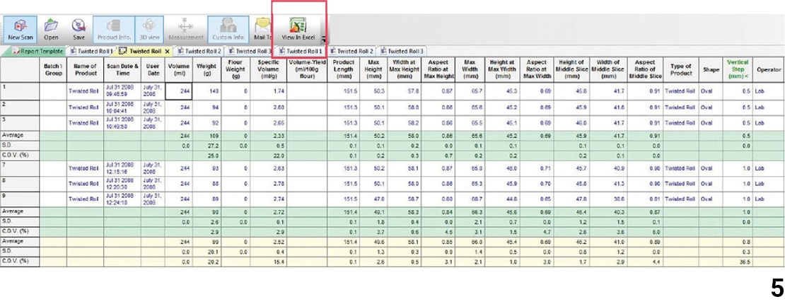 Typical software screens