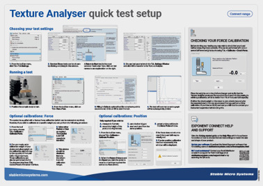 Texture Analyser quick test setup – Connect range