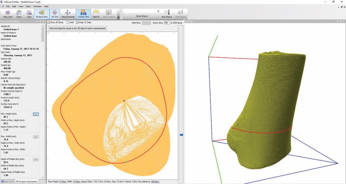 Example of test measurements 